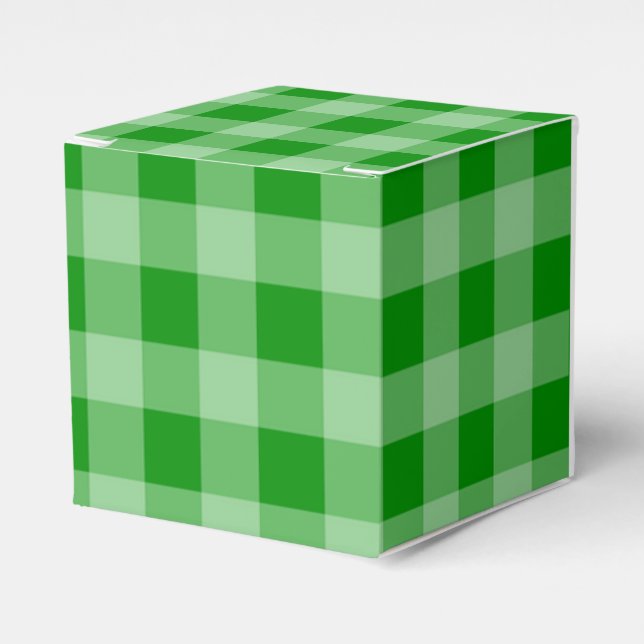 Grönt Gingham-mönster Presentaskar (Framsidan Sidan)