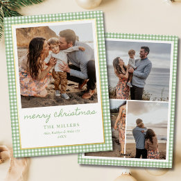 Grönt Gingham Play 4 Photo Family Jul Guld