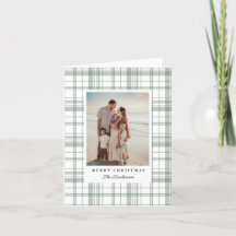 Grönt Gingham Play Tartan-julfotoport