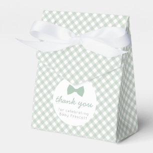 Grönt Gingham-pojkens buknr. för babydusch Presentaskar