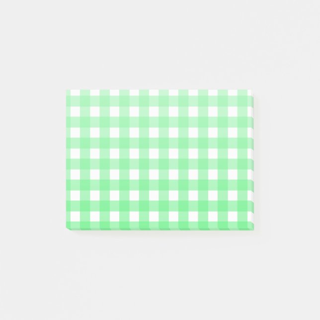 Grönt gingham post-it block (Framsida)