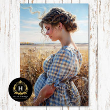 Grönt Gingham Prairie Girl Countryside Découpage