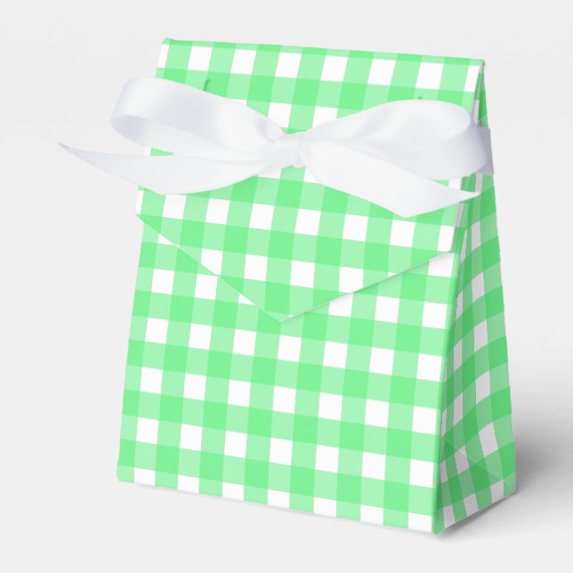 Grönt gingham presentaskar (Framsidan Sidan)