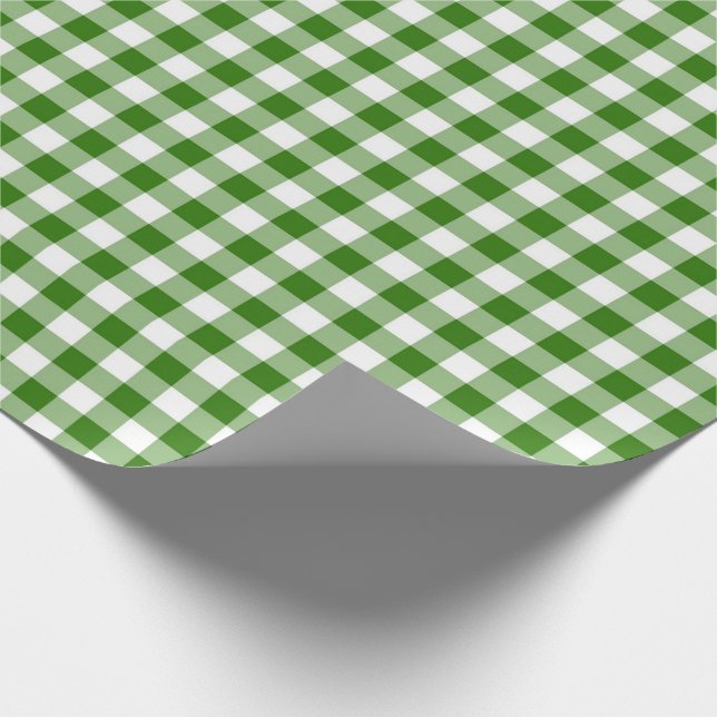 Grönt Gingham Presentpapper (Hörn)