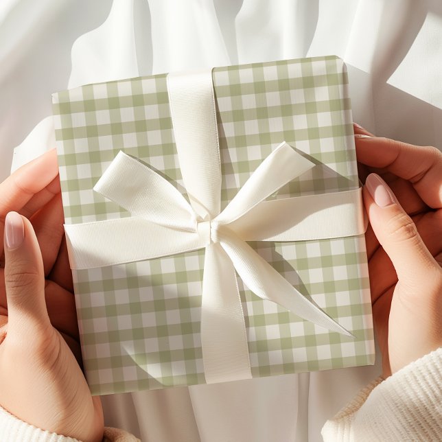 Grönt Gingham Presentpapper (Skapare uppladdad)