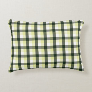 Grönt gingham-rutigt mönster prydnadskudde
