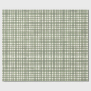 Grönt Gingham-rutigt presentpapper