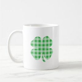 Grönt Gingham Shamrock Kaffemugg