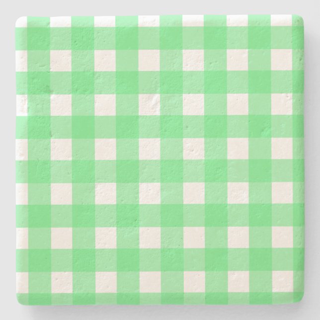 Grönt gingham stenunderlägg (Framsidan)