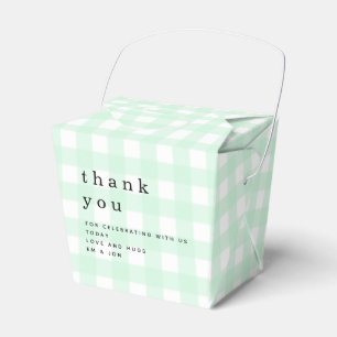 Grönt Gingham Tack Picnic Baby Shower Presentaskar