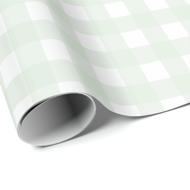 Grönt Gingham Wrapping Papper Presentpapper (Rullad Hörn)