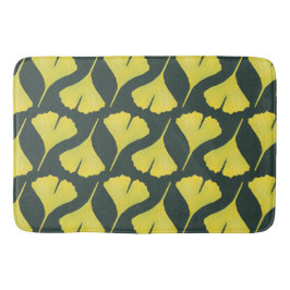 Grönt Ginkgo Löv Mönster - Vår Botaniska Badrumsmatta