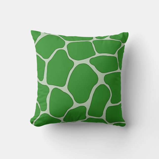 Grönt Giraffe Print Dekorativ kudde (Framsida)