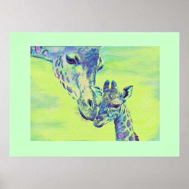 grönt giraffes poster (Framsidan)