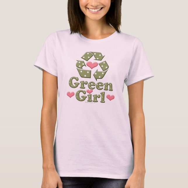 Grönt Girl Recycling Organic T-shirt (Framsida)