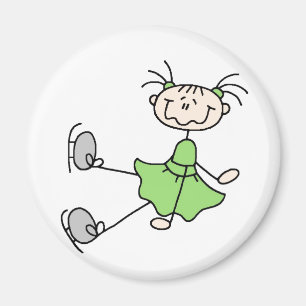 Grönt Girl Skater Magnet