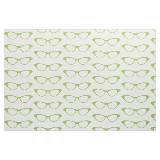 Grönt Girly Geek Glasses Fabric Tyg (Fat Quarter)