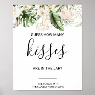 Grönt Gissa hur många Kisses Möhippa-spel Po Poster