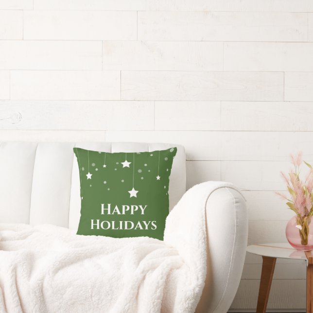 Grönt Glad helg God jul Kudde (Soffa)