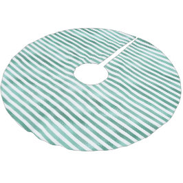 Grönt Glam White Rand Julgransmatta Borstad Polyester