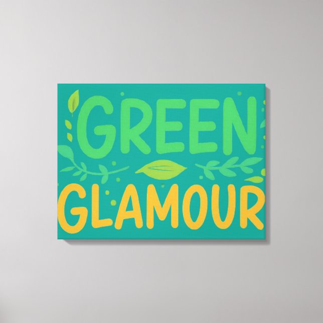 Grönt Glamor Canvastryck (Framsida)