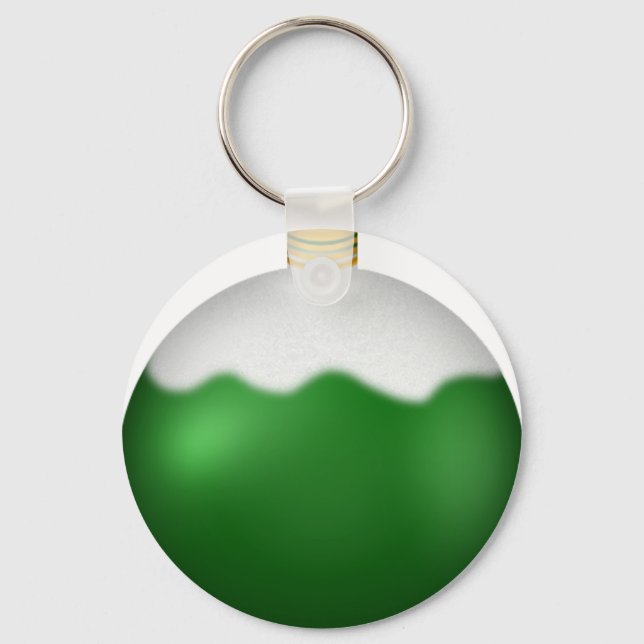 Grönt Glass Globe jul Ornament Nyckelring (Framsida)