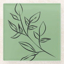 Grönt Glass Underlägg