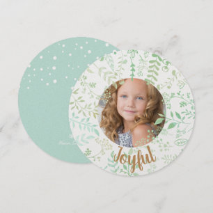 Grönt Glatt fotoport för Helgdag till jul Inbjudningar