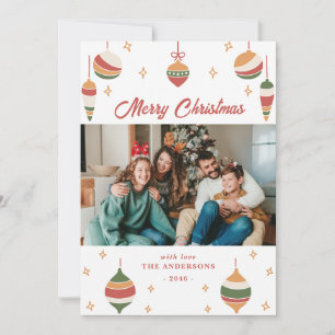 Grönt Glatta fotoporten Juli-familjen Julkort