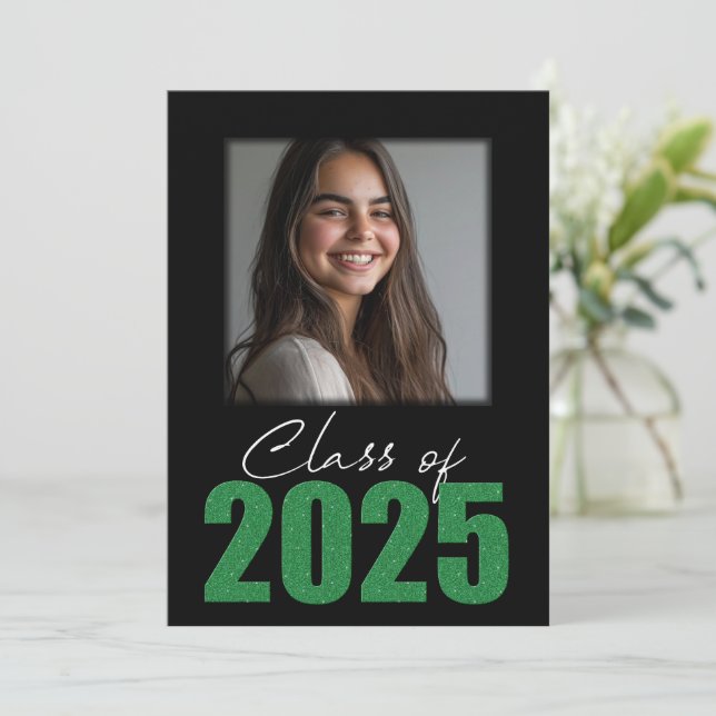 Grönt Glitter, 2025 års fotomeddelande Inbjudningar (Stående Fram)