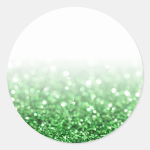 Grönt Glitter Anpassningsbar Trendig Runt Klistermärke
