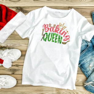 Grönt Glitter Baking Queen Personlig Bling T Shirt