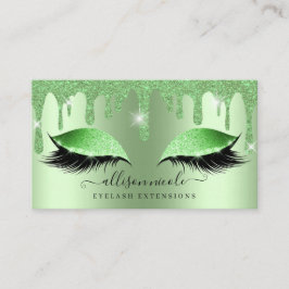 Grönt Glitter Drip Metallisk eldningsolja Eyelash Visitkort