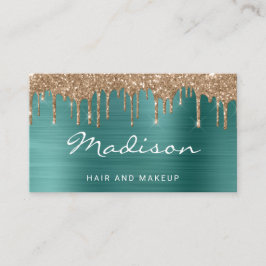 Grönt Glitter, drivstift och makeup Stylist Visitkort