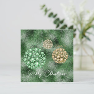 Grönt Glitter Elegant jul Party Inbjudningar
