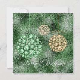 Grönt Glitter Elegant jul Party Inbjudningar