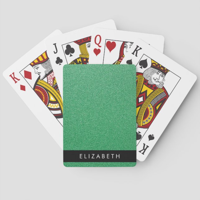 Grönt Glitter, Glitter, ditt namn Casinokort (Baksidan)