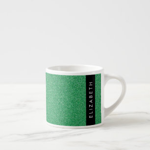 Grönt Glitter, Glitter, ditt namn Espressomugg