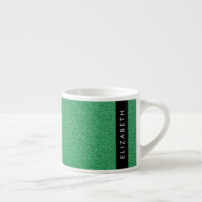Grönt Glitter, Glitter, ditt namn Espressomugg (Höger)