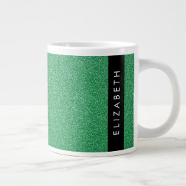 Grönt Glitter, Glitter, ditt namn Jumbo Mugg