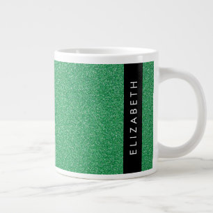 Grönt Glitter, Glitter, ditt namn Jumbo Mugg