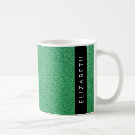 Grönt Glitter, Glitter, ditt namn Kaffemugg
