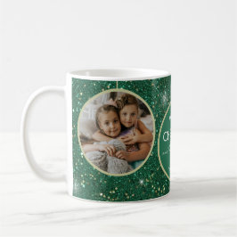 Grönt Glitter God jul foto Kaffemugg