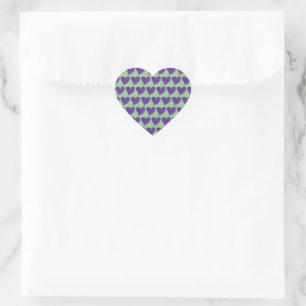 Grönt Glitter Heart Hjärtformat Klistermärke