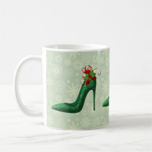 Grönt Glitter Heels Mugg