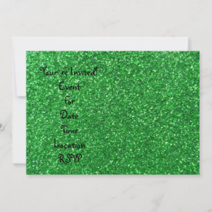 Grönt glitter inbjudningar