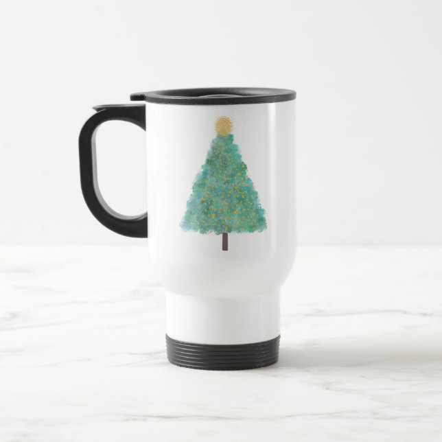 Grönt glitter julgran resemugg (Vänster)