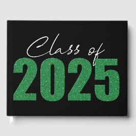 Grönt Glitter klass 2025 Gästböcker