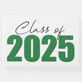 Grönt Glitter klass 2025 Gästböcker