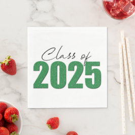 Grönt Glitter klass 2025 Pappersservett